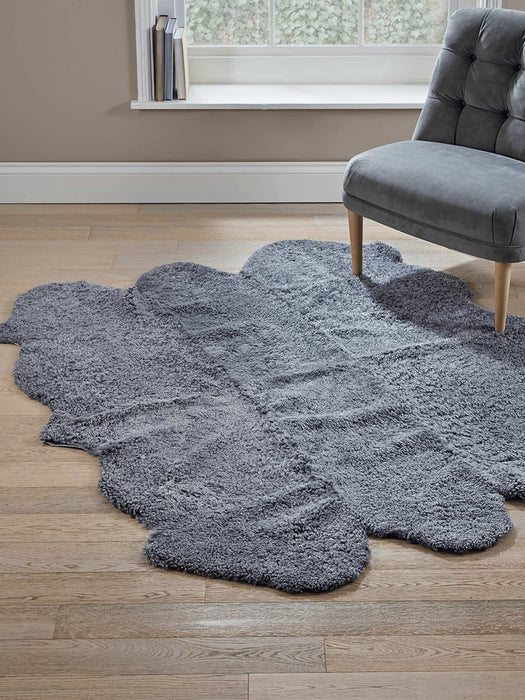 Luxe Grey Curly Sheepskin Rug - Extra Large