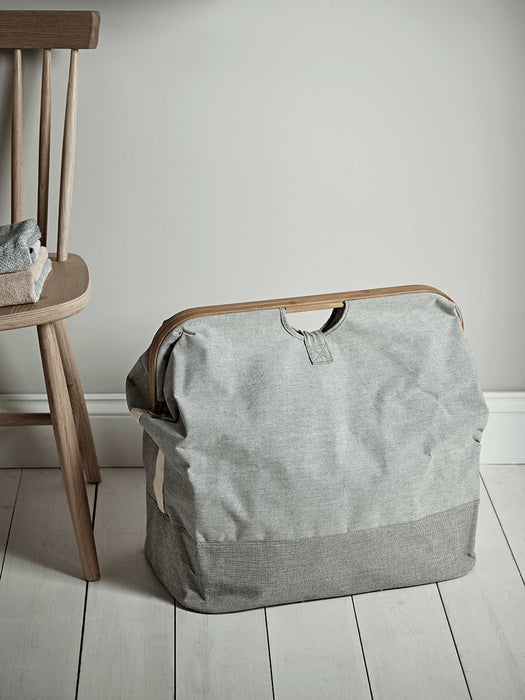 Grey Linen Laundry Carry Bag