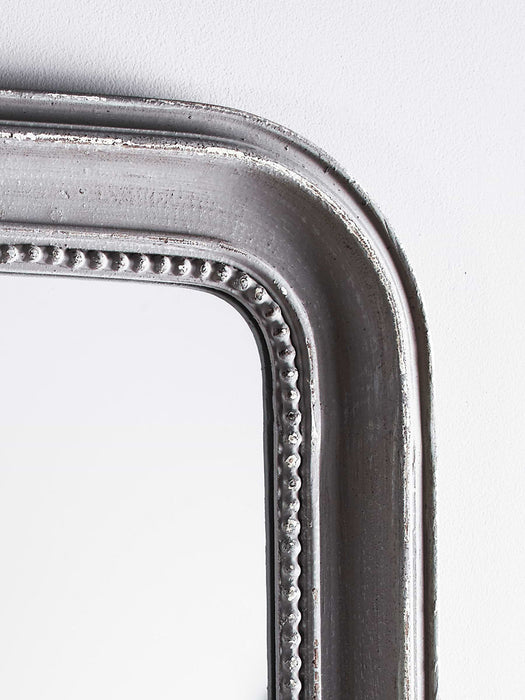 Distressed Grey Beaded Edge Mirror