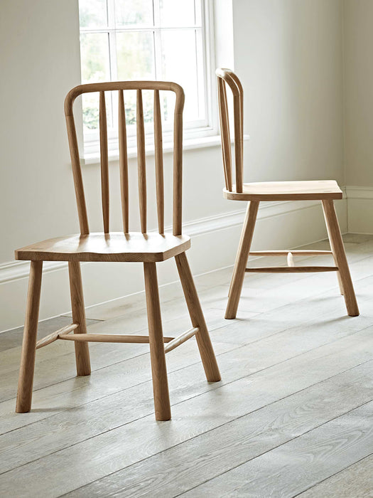 Two Bergen Oak Dining Chairs