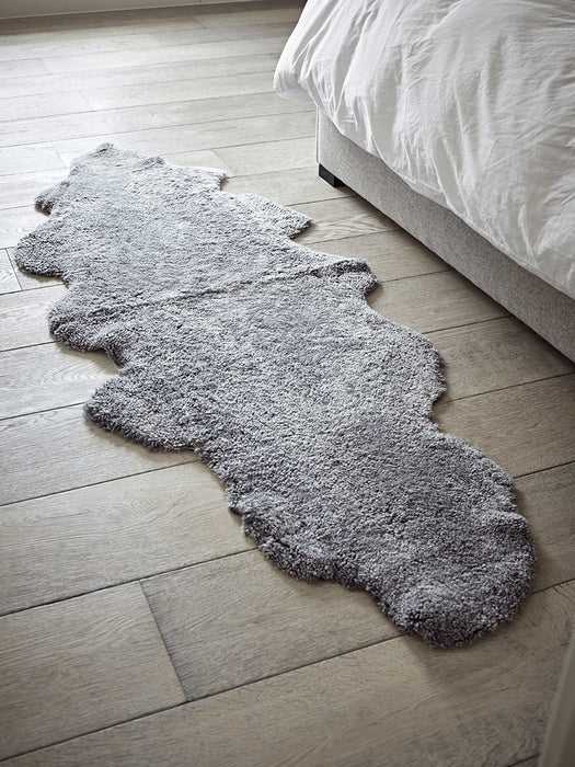 Luxe Grey Curly Sheepskin Rug - Double