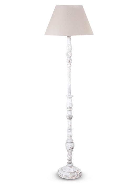 Elegant White Wooden Floor Lamp