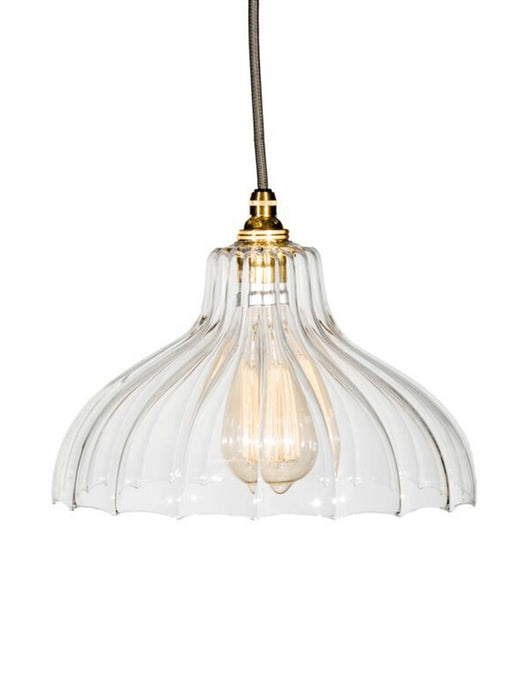Handcrafted Fluted Glass Parasol Light