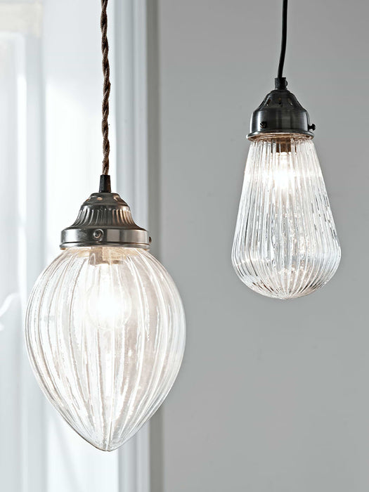 Fluted Glass Bulb Pendant
