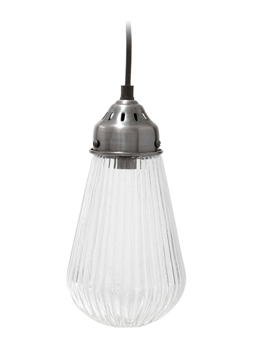 Fluted Glass Bulb Pendant