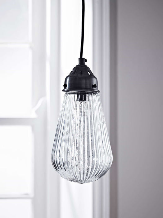 Fluted Glass Bulb Pendant