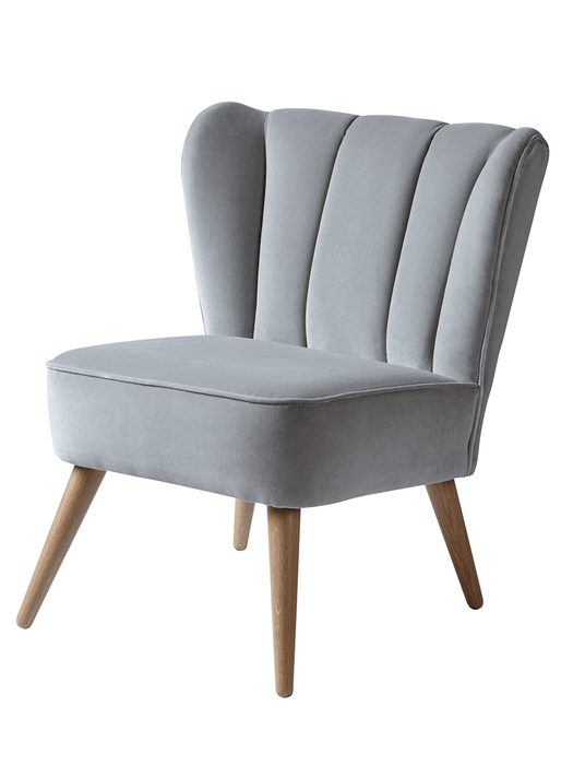 Westbury Velvet Chair - Light Grey