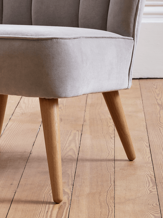 Westbury Velvet Chair - Light Grey