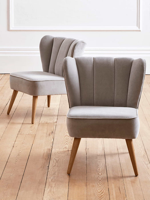 Westbury Velvet Chair - Light Grey
