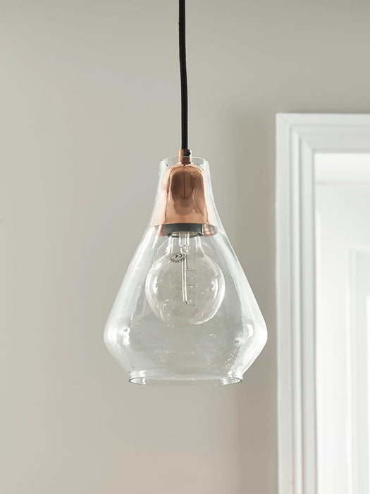 Glass & Copper Pendant