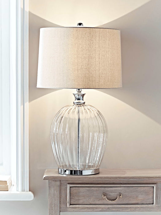 Fluted Glass Table Lamp