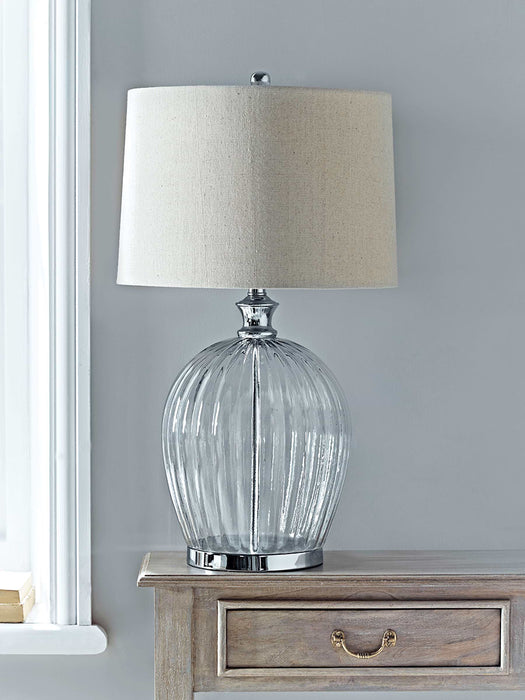 Fluted Glass Table Lamp