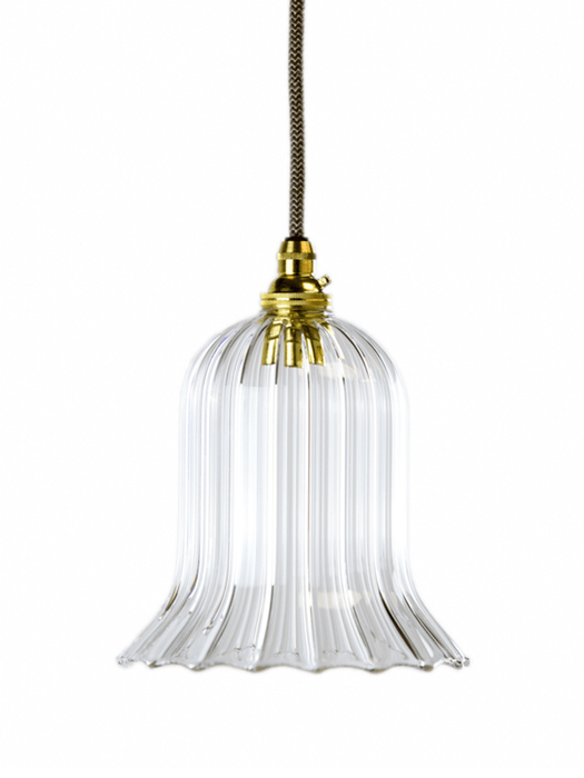 Handcrafted Fluted Glass Tulip Light