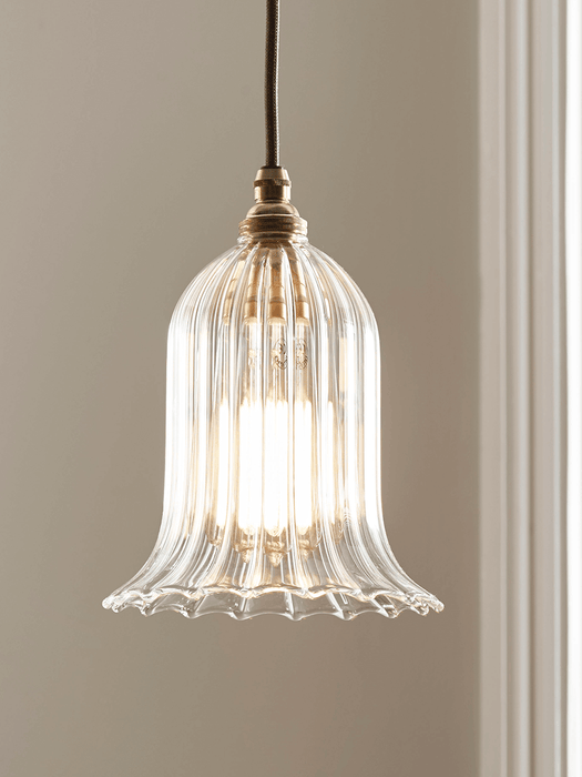 Handcrafted Fluted Glass Tulip Light