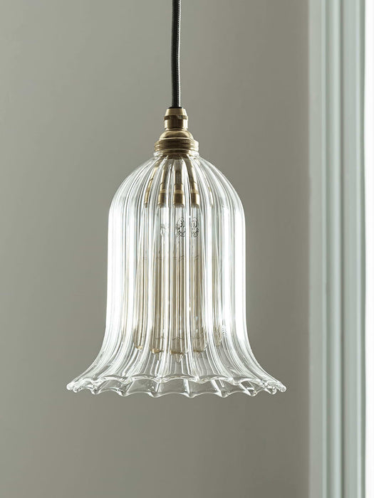 Handcrafted Fluted Glass Tulip Light