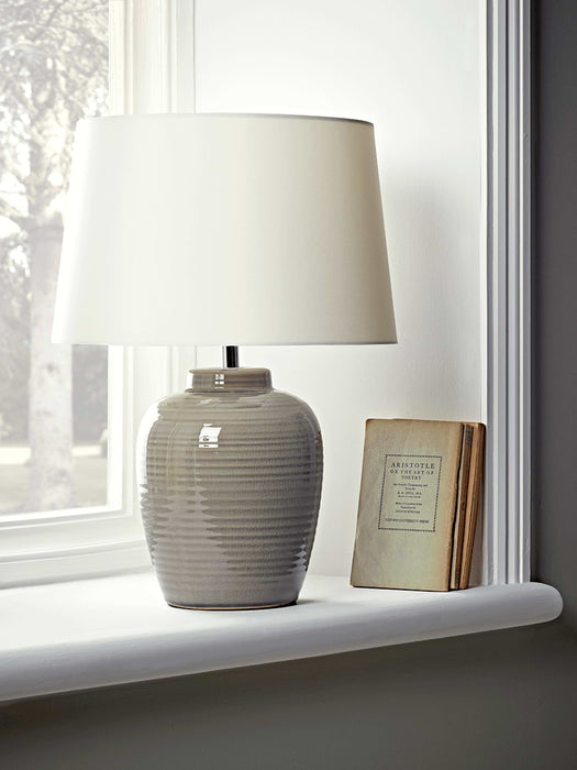 Grey Barrel Glazed Table Lamp
