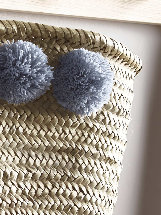 Market Pom Pom Basket - Grey
