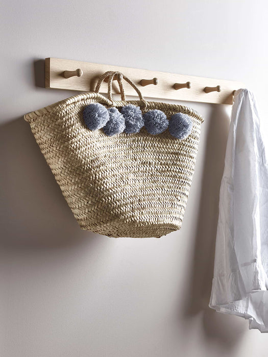 Market Pom Pom Basket - Grey