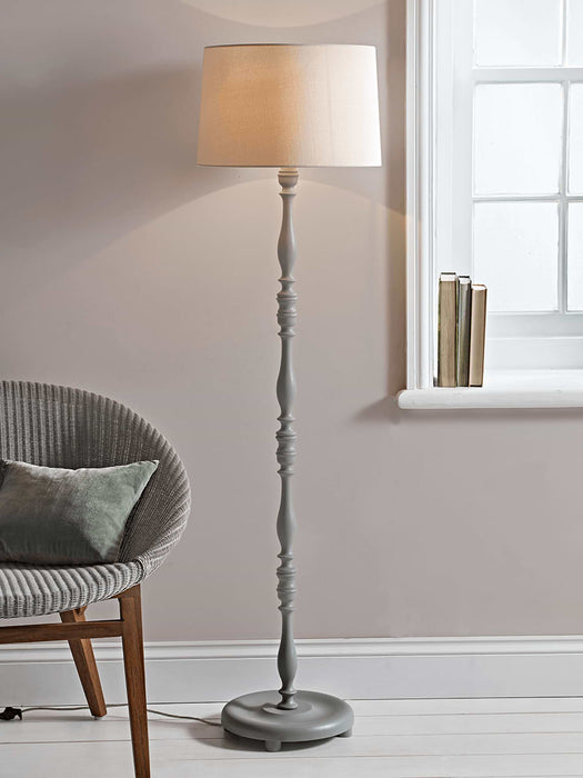 Grey Wooden Floor Lamp