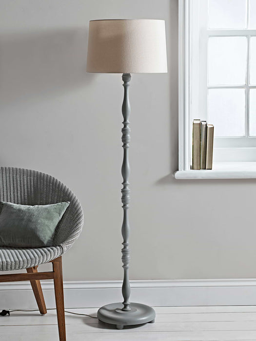 Grey Wooden Floor Lamp