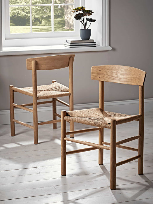 Two Oak & Jute Chairs
