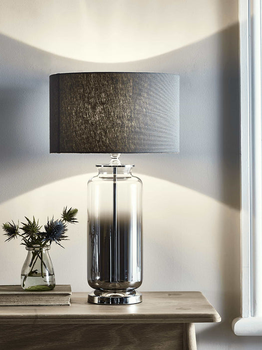 Grey Smoked Glass Table Lamp