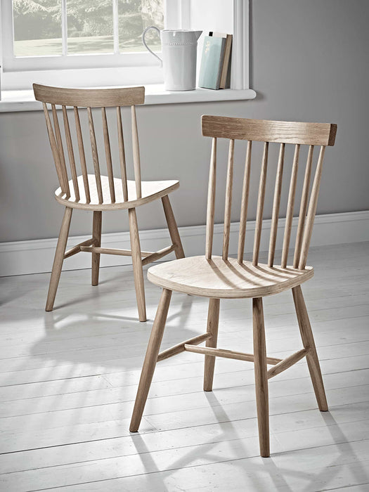 Two Oak Spindle Back Chairs