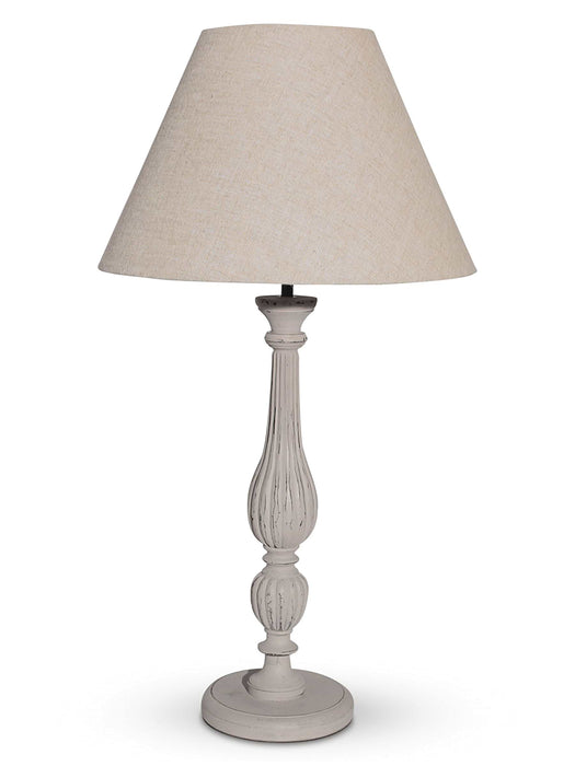 Tall Elegant Grey Wooden Table Lamp