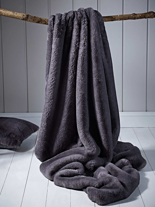 Supersoft Faux Fur Throw - Russian Blue