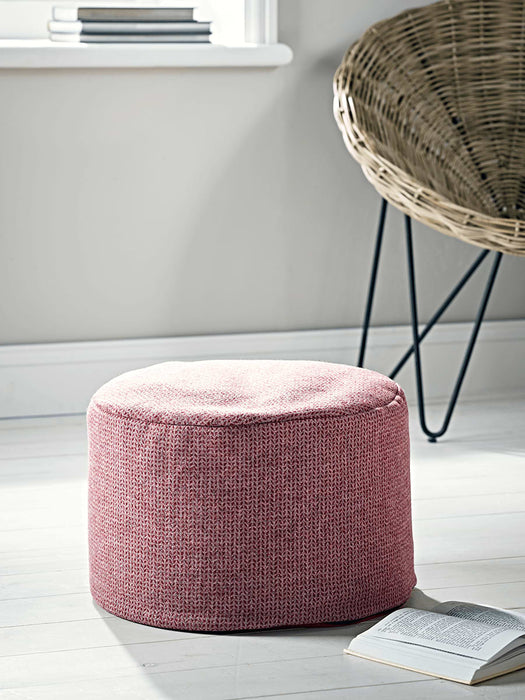 Tweed Wool Pouf - Plum