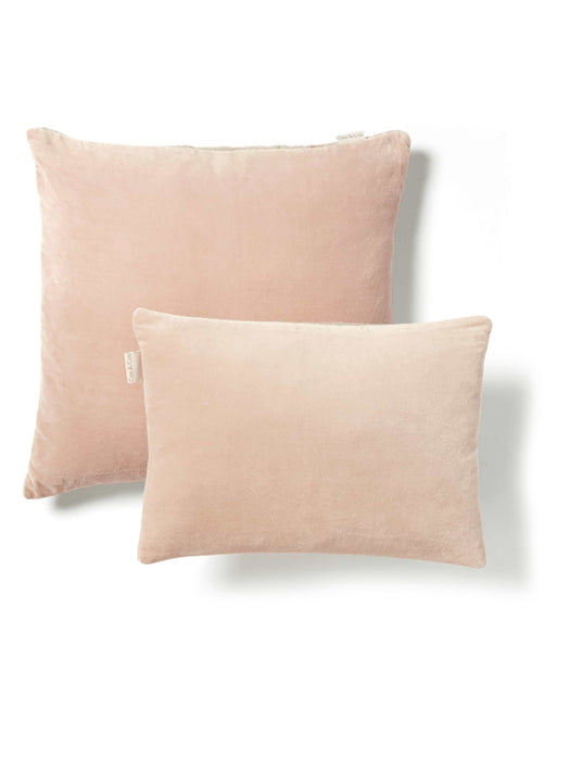 Velvet & Linen Square Cushion - Blush