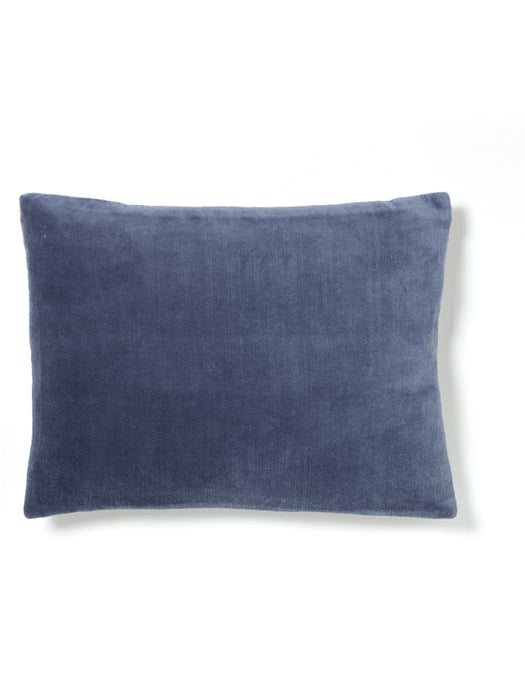 Velvet & Linen Rectangular Cushion - Blue