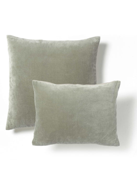 Velvet & Linen Rectangular Cushion - Sage