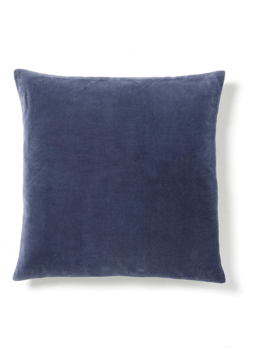 Velvet & Linen Square Cushion - Blue