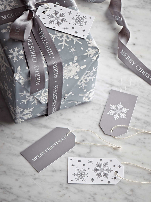 Grey Snowflakes Gift Tags