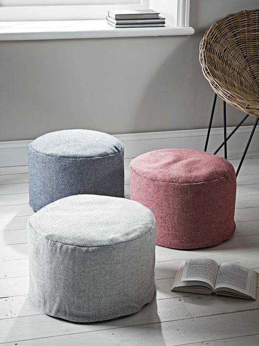 Tweed Wool Pouf - Plum