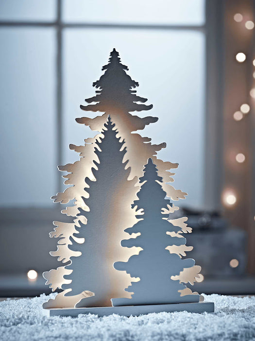 Lit Tree Silhouettes