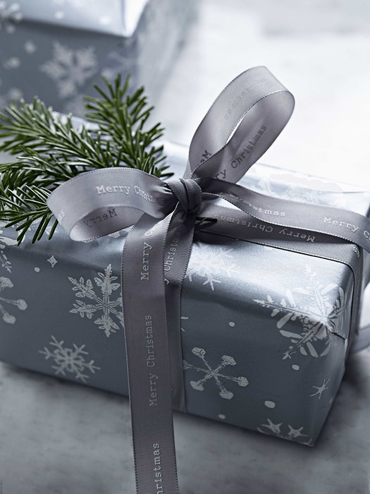 Grey Merry Christmas Ribbon