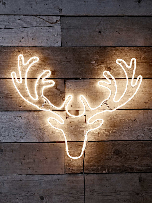 Neon Style Deer Silhouette Outdoor Light