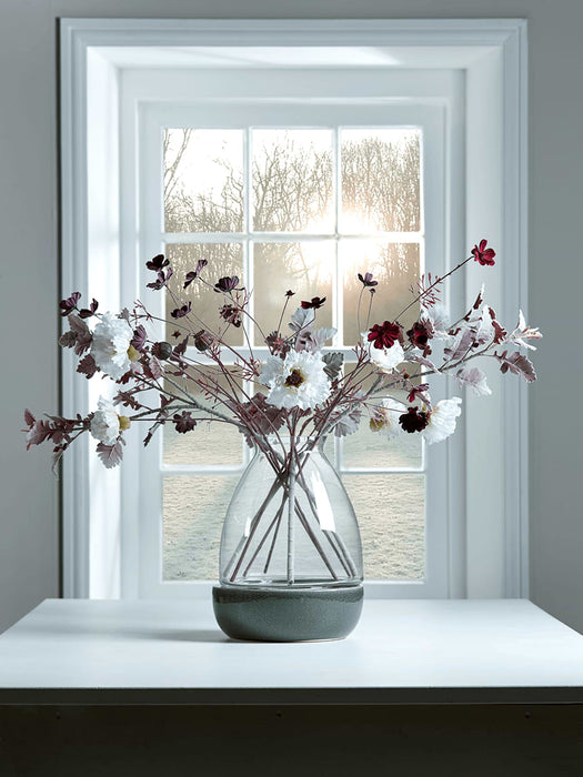 Three Flocked Faux Leaf Sprays - Blush