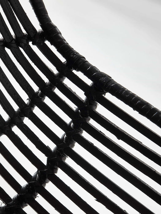 Flat Rattan Counter Stool - Black