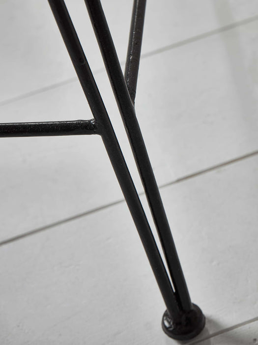 Flat Rattan Counter Stool - Black
