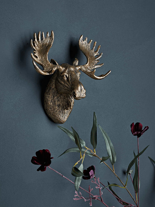 Antique Gold Moose Head