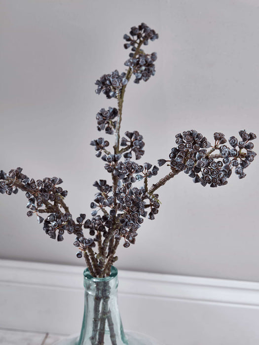 Three Faux Berry Stems - Grey Blue