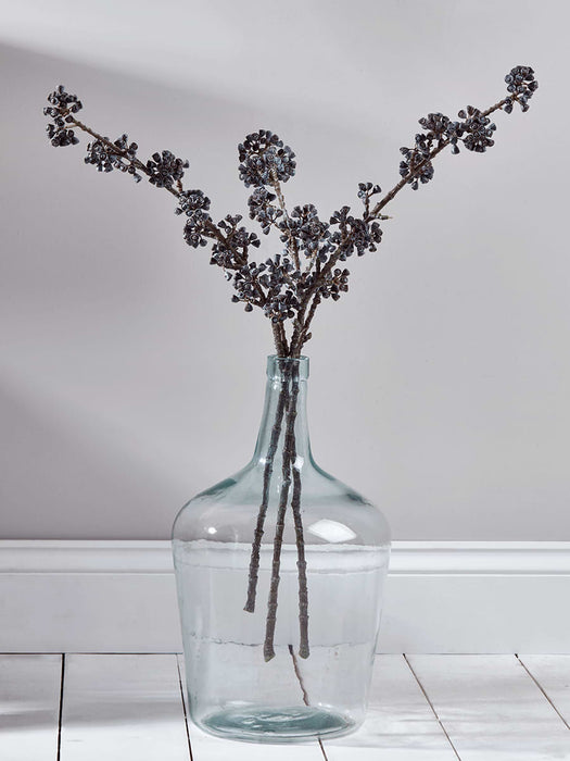 Three Faux Berry Stems - Grey Blue