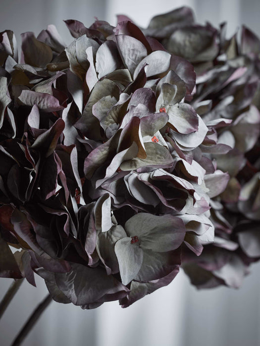 Three Faux Hydrangea Stems - Aubergine