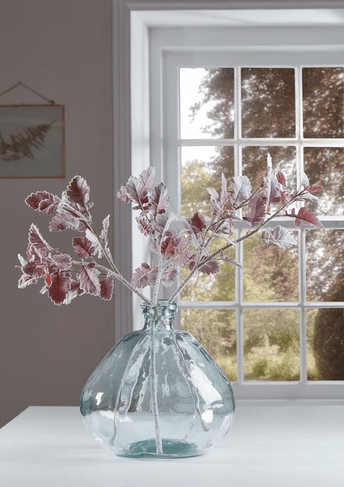 Three Flocked Faux Leaf Sprays - Blush