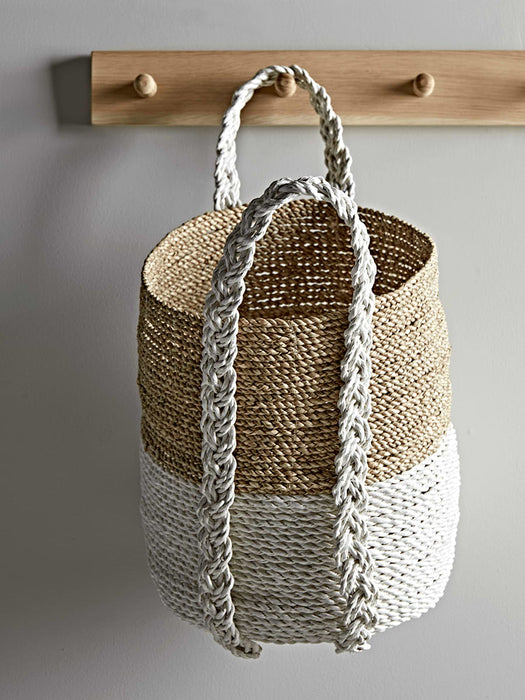 Three Natural & White Artisan Baskets