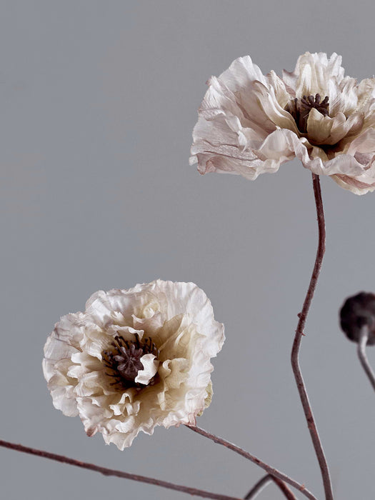 Three Faux Poppy Sprays - Blush