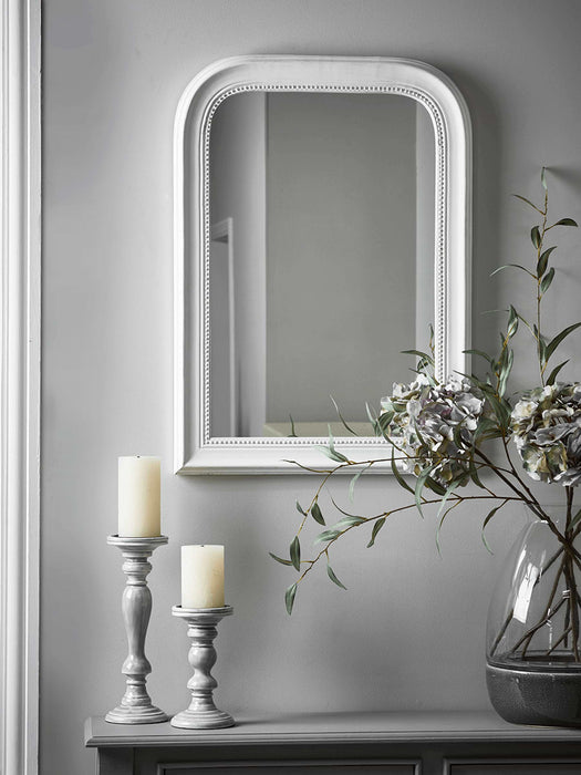 White Beaded Edge Mirror
